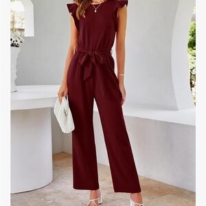 Elegant Burgundy Jumpsuit